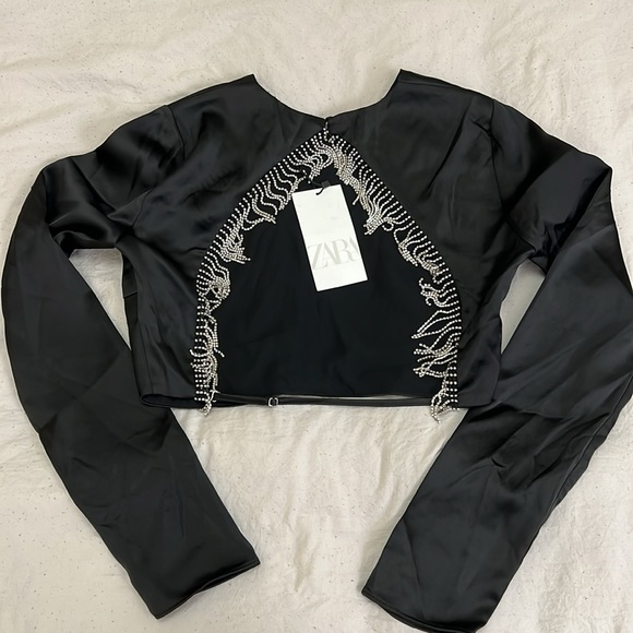 RHINESTONE SATIN EFFECT TOP - Picture 5 of 6